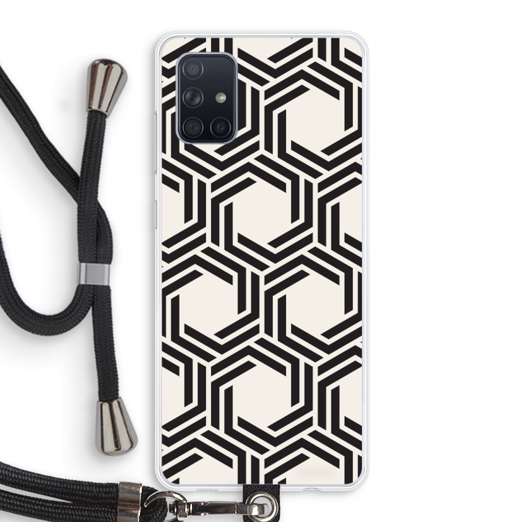 Geometrisch patroon: Samsung Galaxy A71 Transparant Hoesje met koord