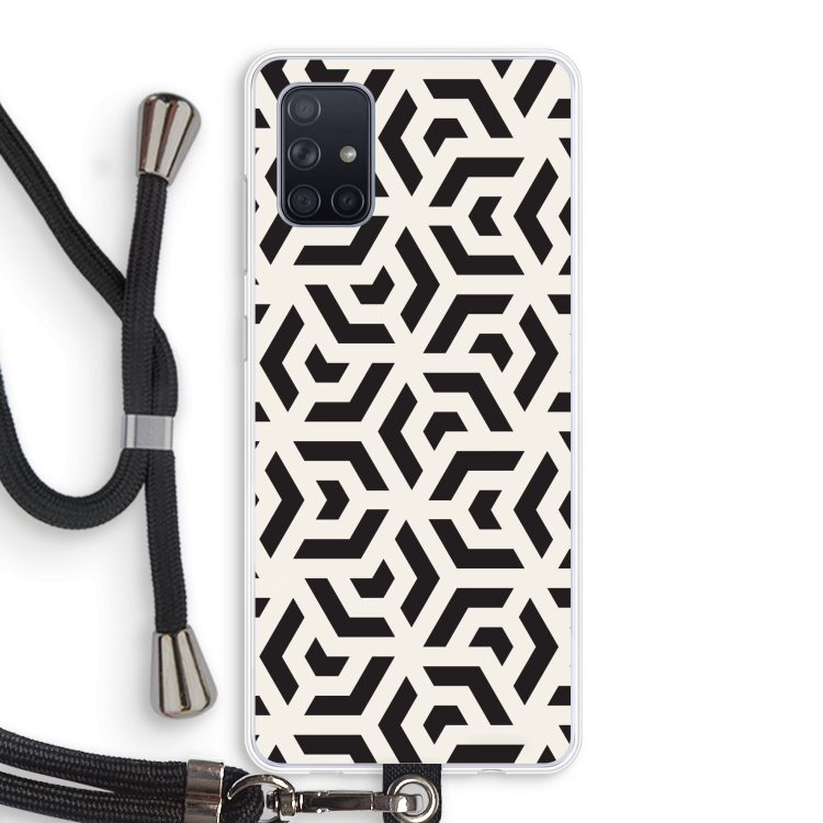 Crazy pattern: Samsung Galaxy A71 Transparant Hoesje met koord