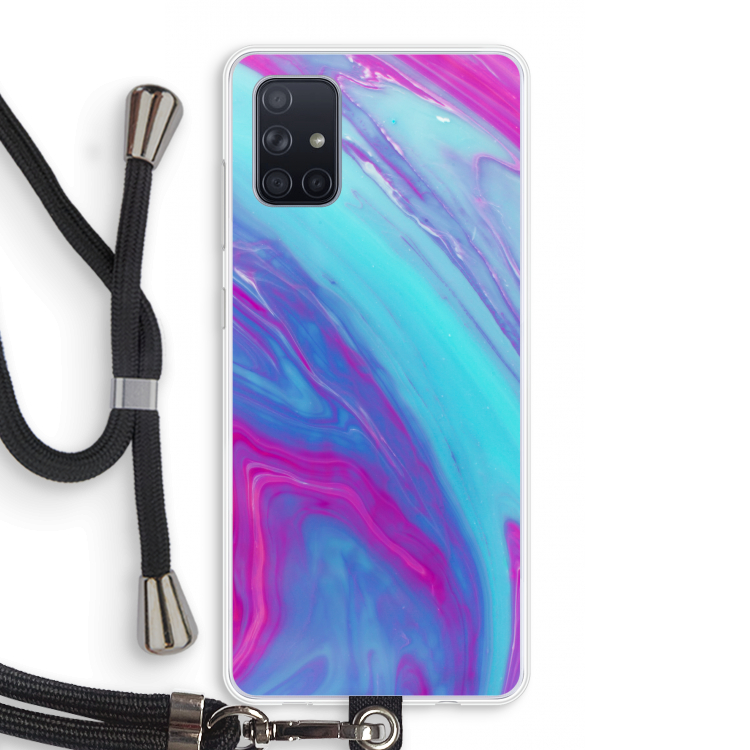 Zweverige regenboog: Samsung Galaxy A71 Transparant Hoesje met koord