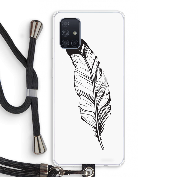 Pluim: Samsung Galaxy A71 Transparant Hoesje met koord