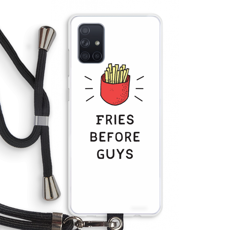 Fries before guys: Samsung Galaxy A71 Transparant Hoesje met koord