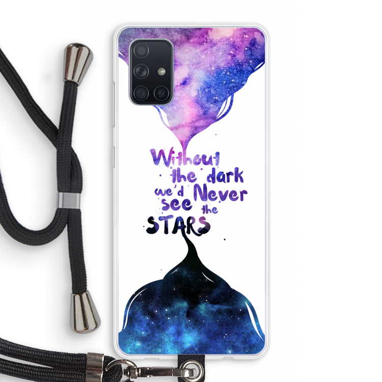 Stars quote: Samsung Galaxy A71 Transparant Hoesje met koord