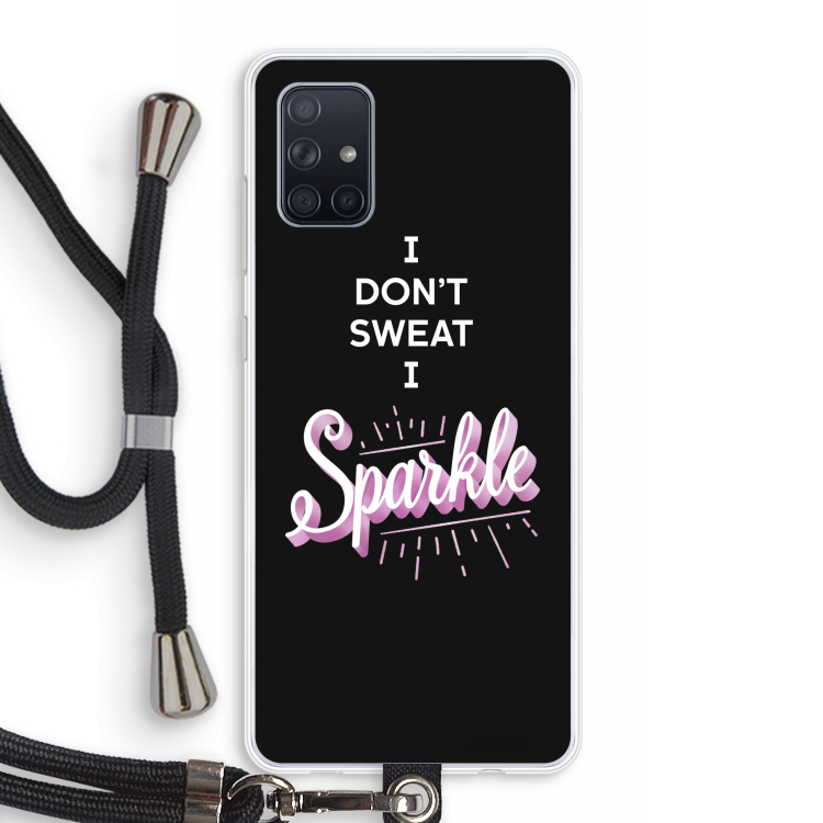 Sparkle quote: Samsung Galaxy A71 Transparant Hoesje met koord