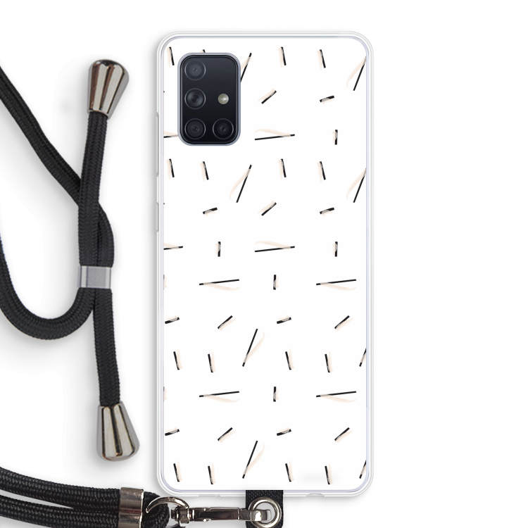 Hipster stripes: Samsung Galaxy A71 Transparant Hoesje met koord