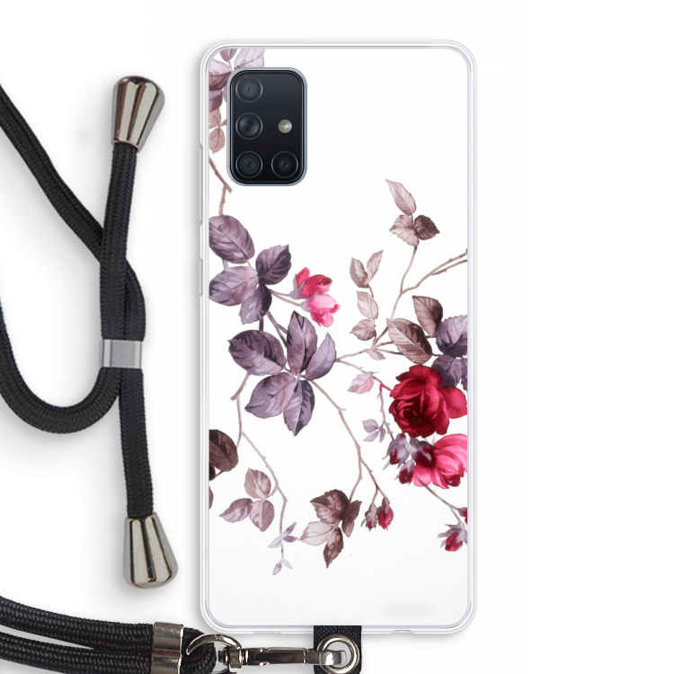 Mooie bloemen: Samsung Galaxy A71 Transparant Hoesje met koord