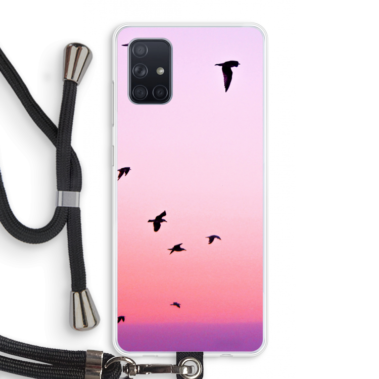 Fly away: Samsung Galaxy A71 Transparant Hoesje met koord