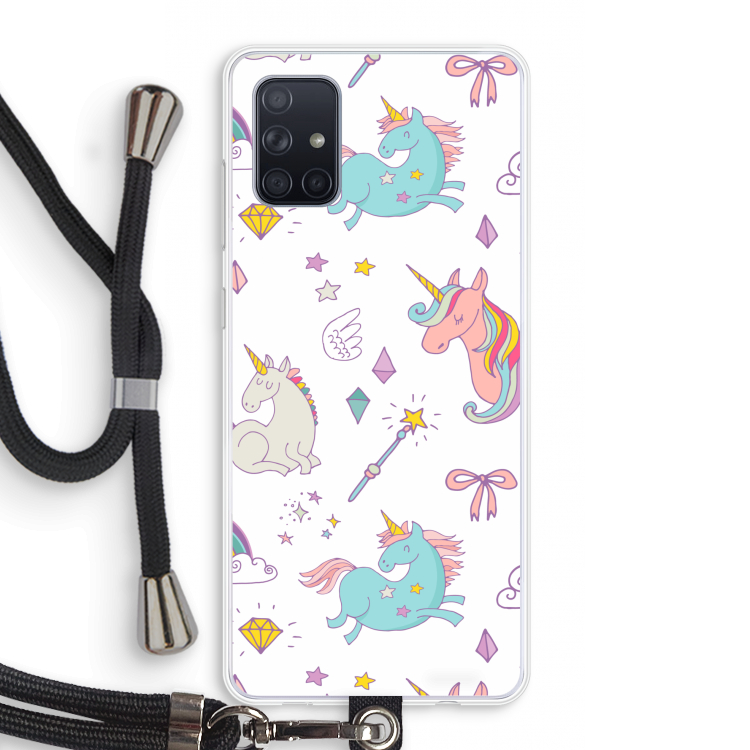 Fantasiewereld: Samsung Galaxy A71 Transparant Hoesje met koord