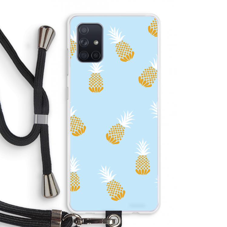 Ananasjes: Samsung Galaxy A71 Transparant Hoesje met koord