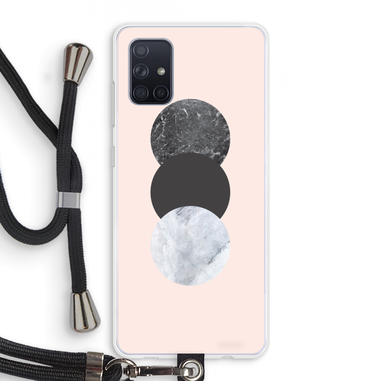 Marmeren cirkels: Samsung Galaxy A71 Transparant Hoesje met koord