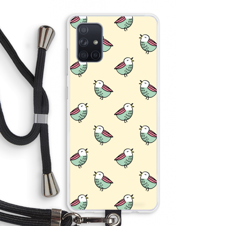 Vogeltjes: Samsung Galaxy A71 Transparant Hoesje met koord