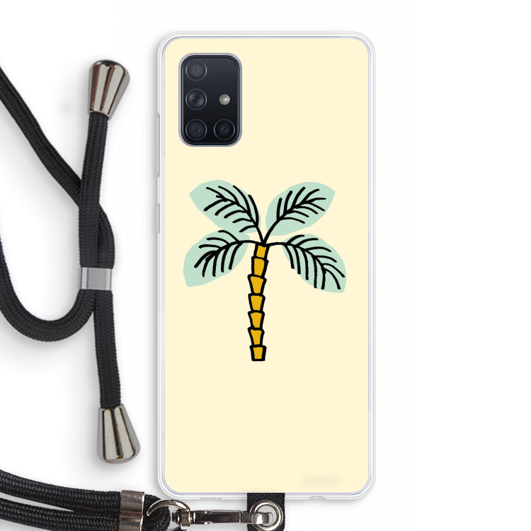 Palmboom: Samsung Galaxy A71 Transparant Hoesje met koord