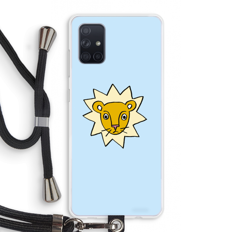 Kleine leeuw: Samsung Galaxy A71 Transparant Hoesje met koord
