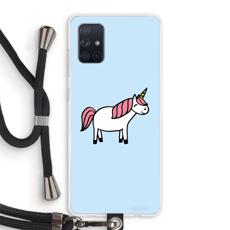 Eenhoorn: Samsung Galaxy A71 Transparant Hoesje met koord