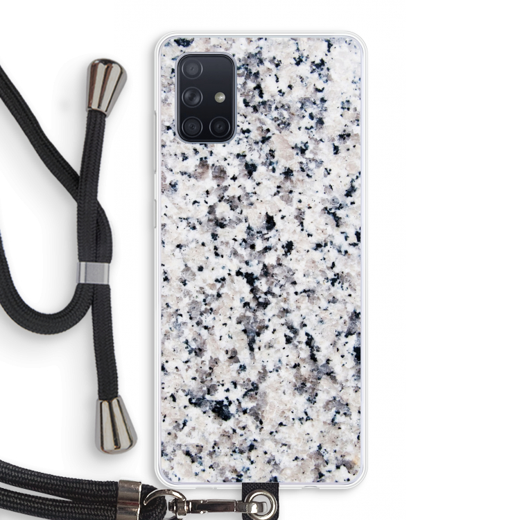 Gespikkelde marmer: Samsung Galaxy A71 Transparant Hoesje met koord