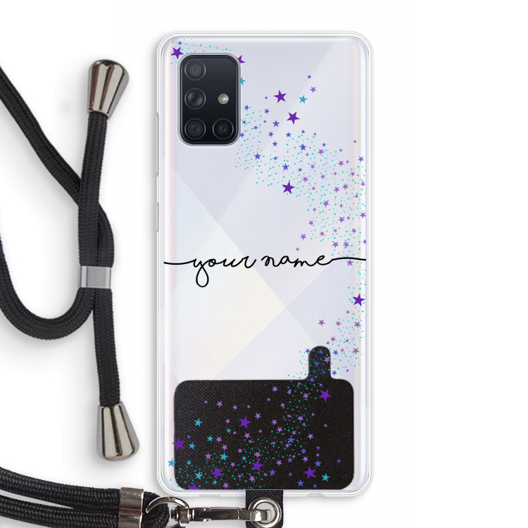 Sterren: Samsung Galaxy A71 Transparant Hoesje met koord