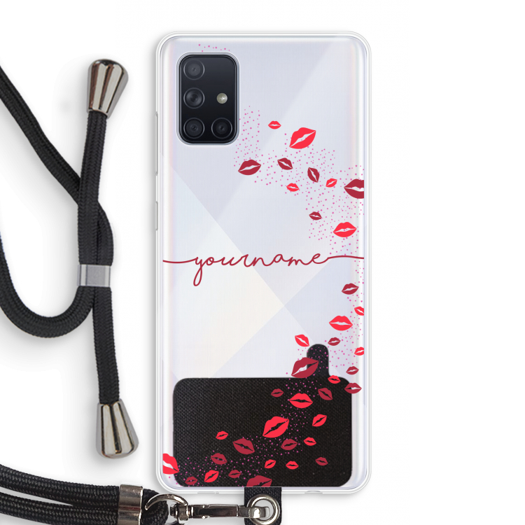 Kusjes: Samsung Galaxy A71 Transparant Hoesje met koord