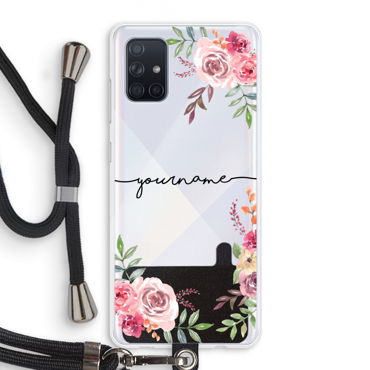 Rozen: Samsung Galaxy A71 Transparant Hoesje met koord