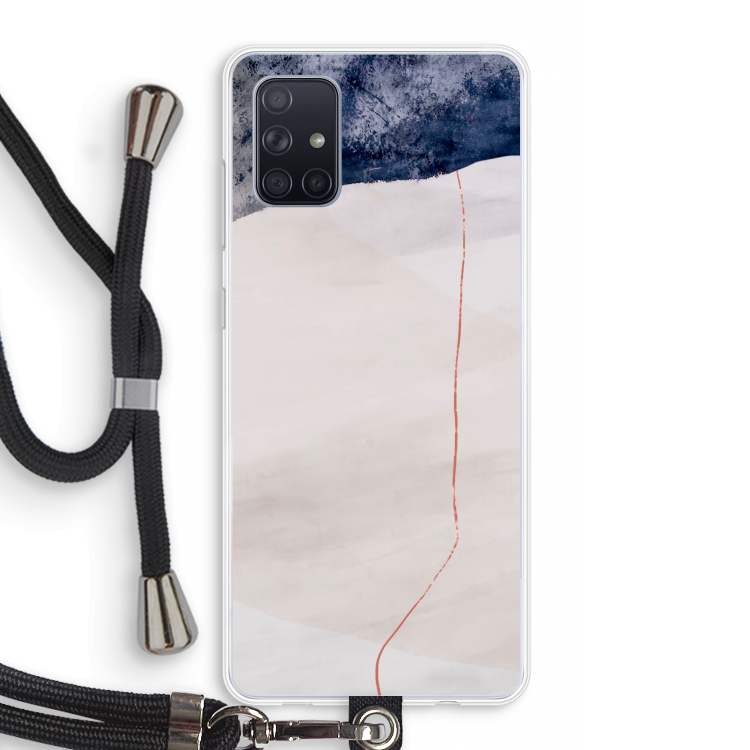 Stone White: Samsung Galaxy A71 Transparant Hoesje met koord