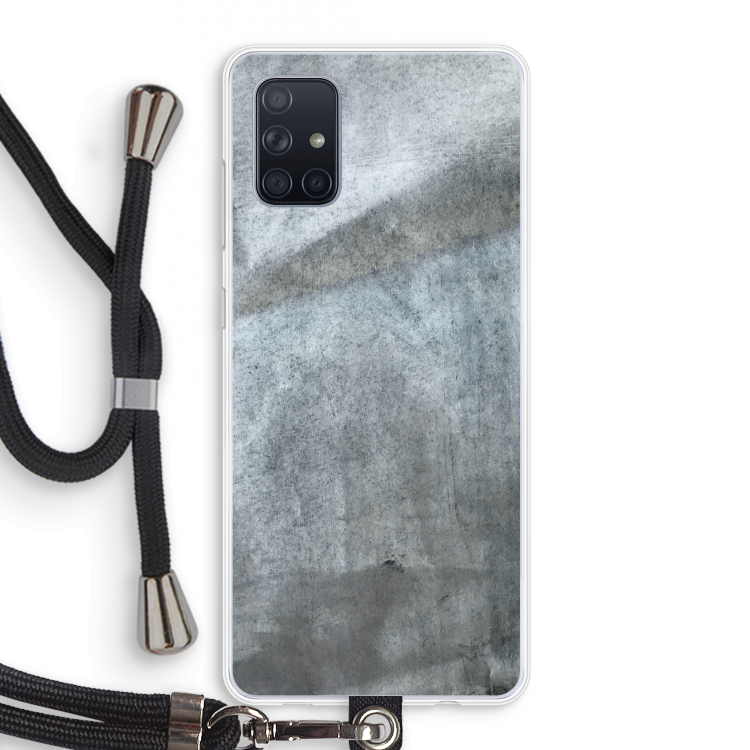 Grey Stone: Samsung Galaxy A71 Transparant Hoesje met koord