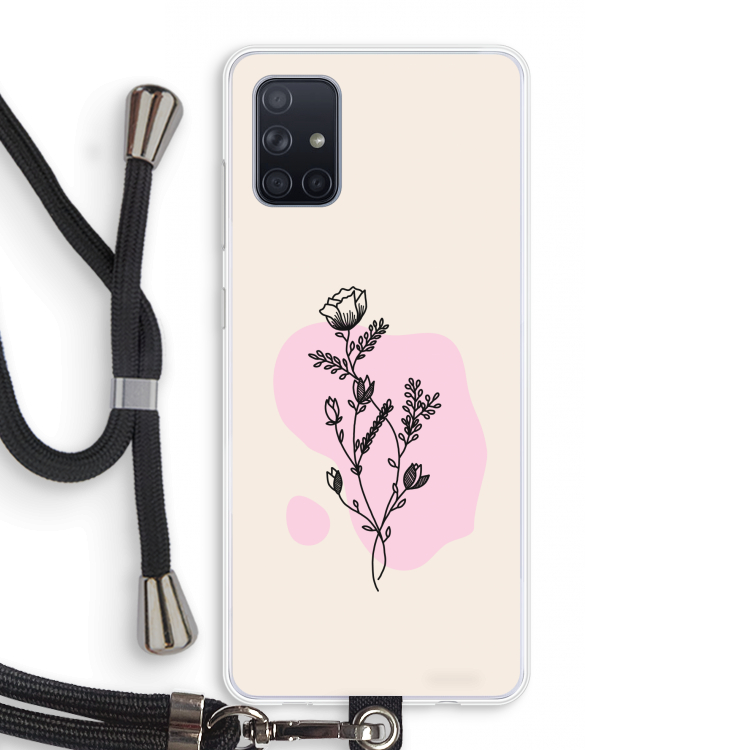 Roses are red: Samsung Galaxy A71 Transparant Hoesje met koord