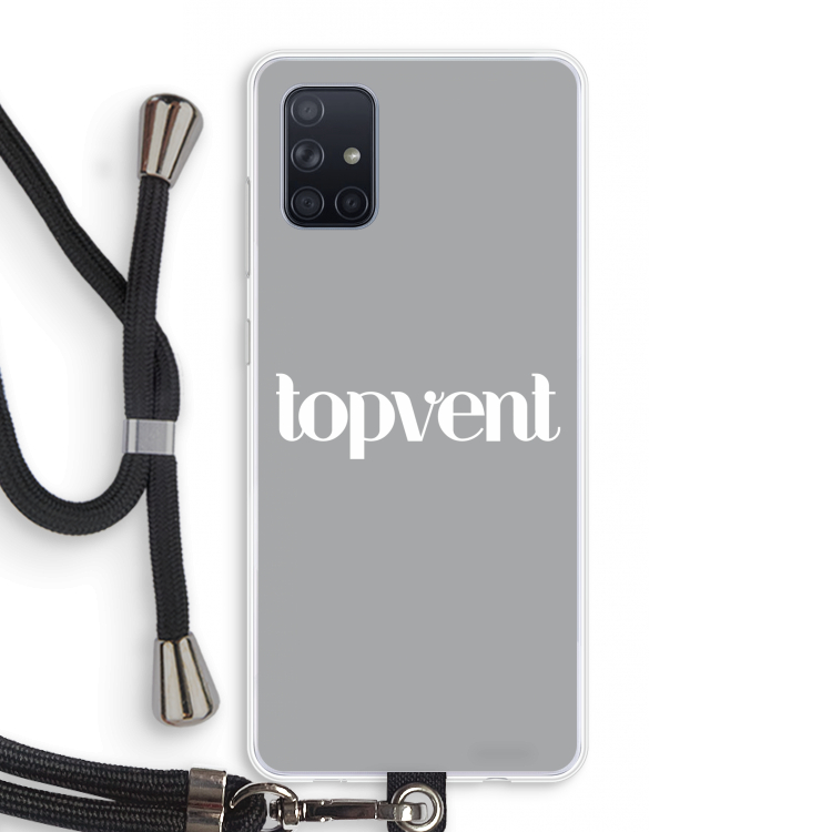 Topvent Grijs Wit: Samsung Galaxy A71 Transparant Hoesje met koord
