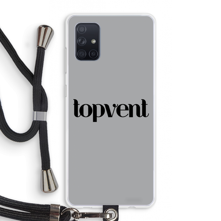 Topvent Grijs Zwart: Samsung Galaxy A71 Transparant Hoesje met koord
