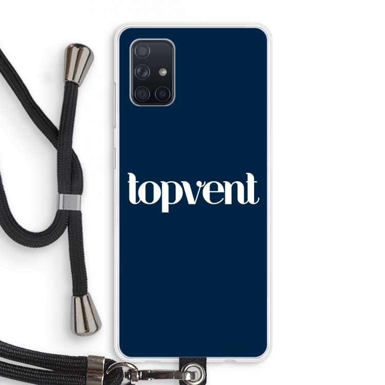 Topvent Navy: Samsung Galaxy A71 Transparant Hoesje met koord