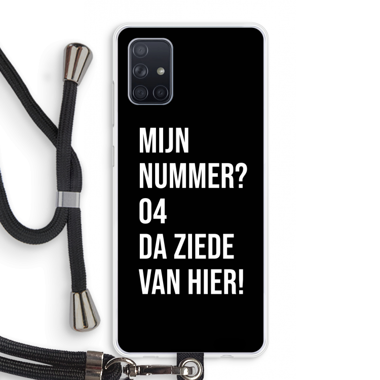 Da ziede van hier - Zwart: Samsung Galaxy A71 Transparant Hoesje met koord