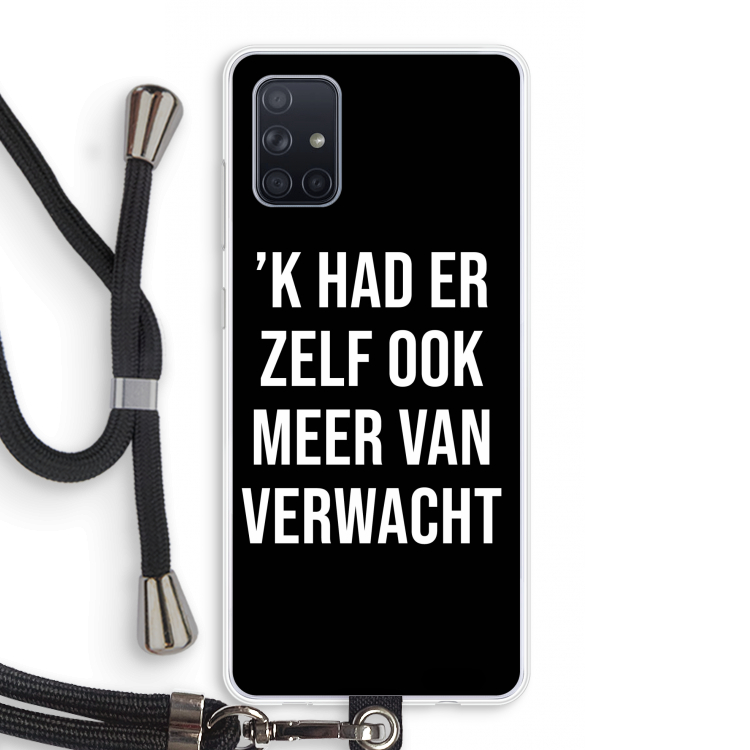 Meer verwacht - Zwart: Samsung Galaxy A71 Transparant Hoesje met koord