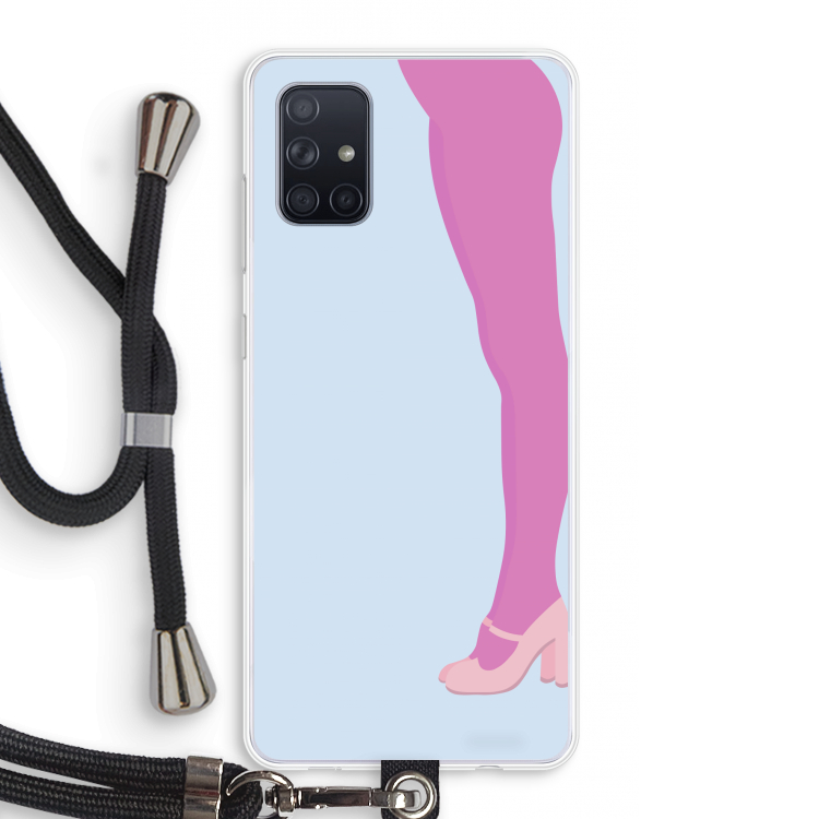Pink panty: Samsung Galaxy A71 Transparant Hoesje met koord