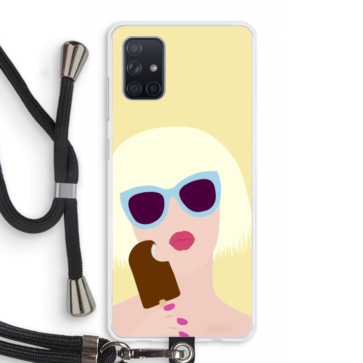 Ice cream: Samsung Galaxy A71 Transparant Hoesje met koord