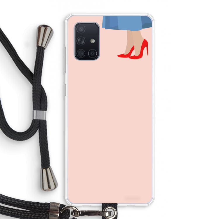 High heels: Samsung Galaxy A71 Transparant Hoesje met koord