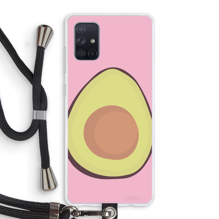 Avocado: Samsung Galaxy A71 Transparant Hoesje met koord