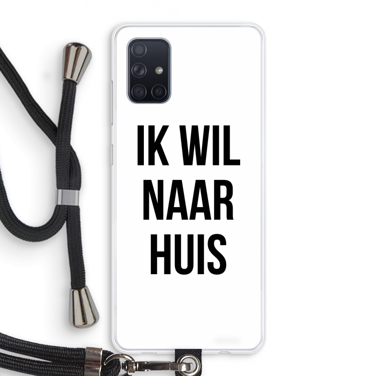 Ik wil naar huis: Samsung Galaxy A71 Transparant Hoesje met koord