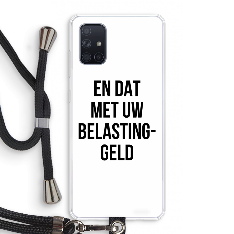 Belastinggeld: Samsung Galaxy A71 Transparant Hoesje met koord