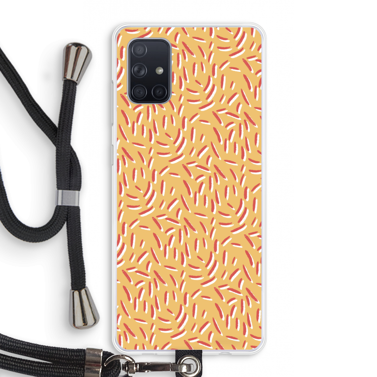 Camouflage: Samsung Galaxy A71 Transparant Hoesje met koord