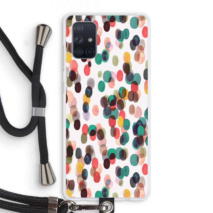 Tropical Dots: Samsung Galaxy A71 Transparant Hoesje met koord