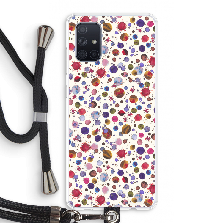Planets Space: Samsung Galaxy A71 Transparant Hoesje met koord