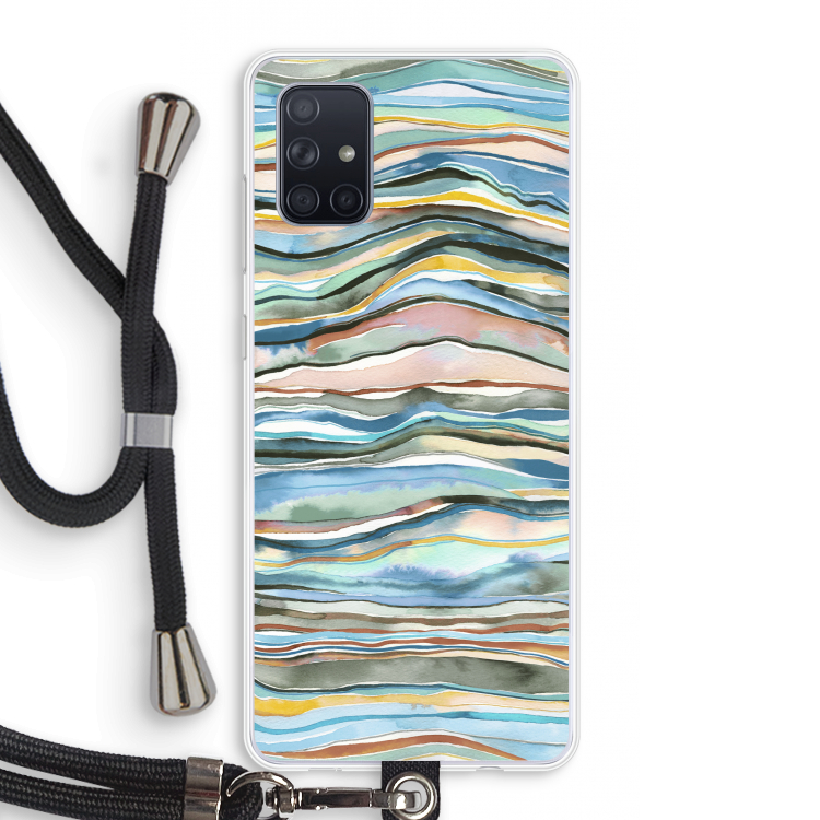 Watercolor Agate: Samsung Galaxy A71 Transparant Hoesje met koord