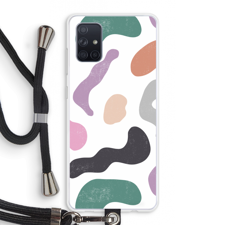 Memphis Shapes: Samsung Galaxy A71 Transparant Hoesje met koord