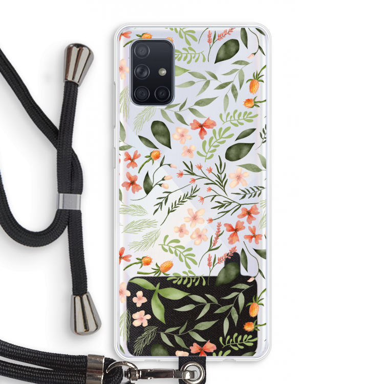 Sweet little flowers: Samsung Galaxy A71 Transparant Hoesje met koord