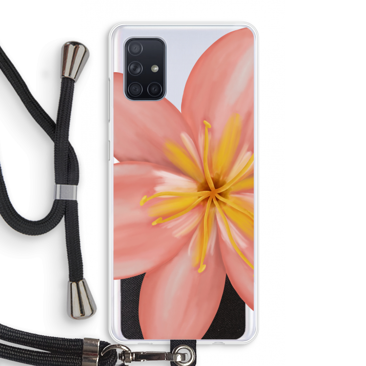 Pink Ellila Flower: Samsung Galaxy A71 Transparant Hoesje met koord