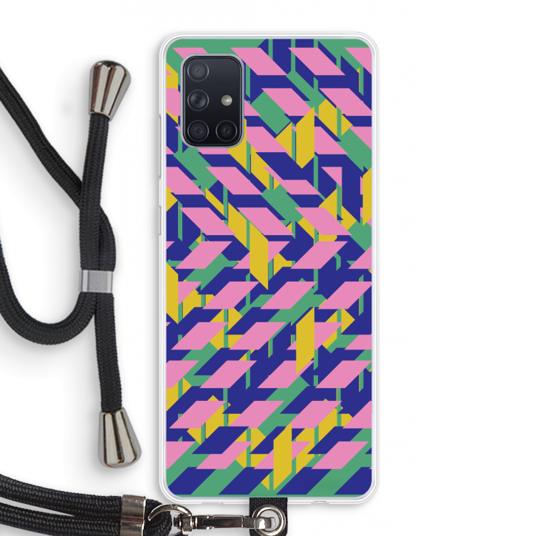 Skew Blush 1: Samsung Galaxy A71 Transparant Hoesje met koord
