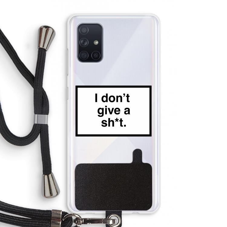 Don't give a shit: Samsung Galaxy A71 Transparant Hoesje met koord