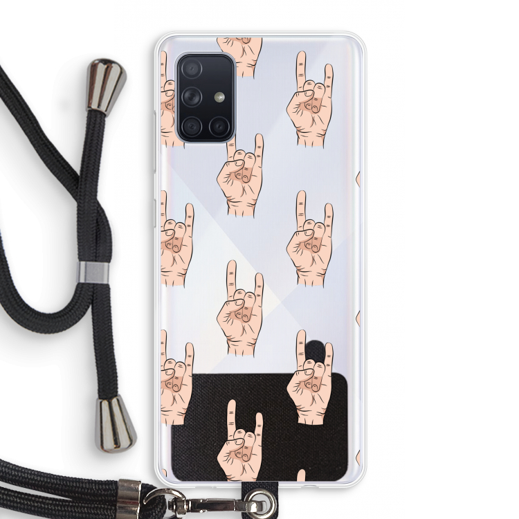 Rock: Samsung Galaxy A71 Transparant Hoesje met koord
