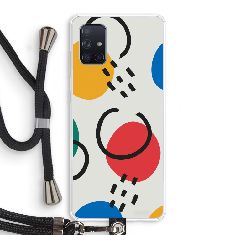Illustratieve pop 3: Samsung Galaxy A71 Transparant Hoesje met koord