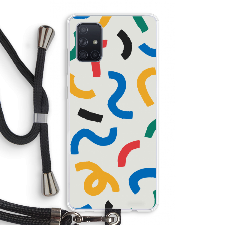 Illustratieve pop 2: Samsung Galaxy A71 Transparant Hoesje met koord