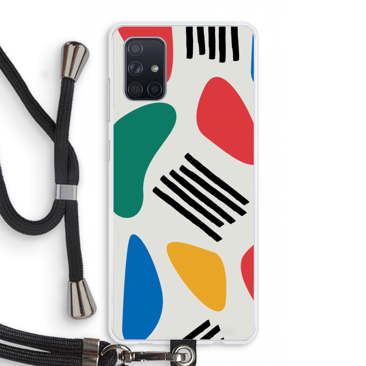 Illustratieve pop 1: Samsung Galaxy A71 Transparant Hoesje met koord