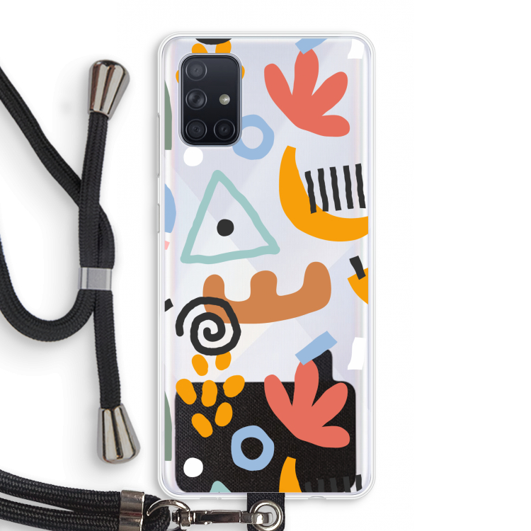 Abstract: Samsung Galaxy A71 Transparant Hoesje met koord