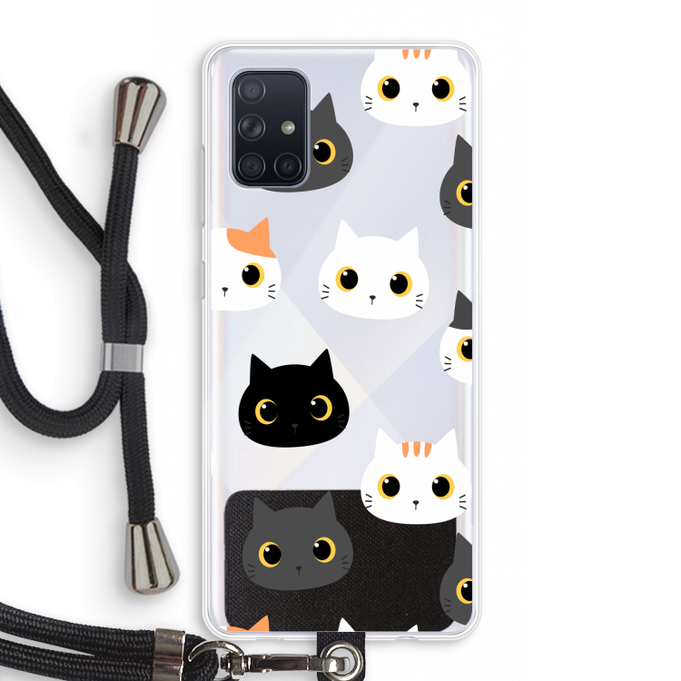 Katten: Samsung Galaxy A71 Transparant Hoesje met koord